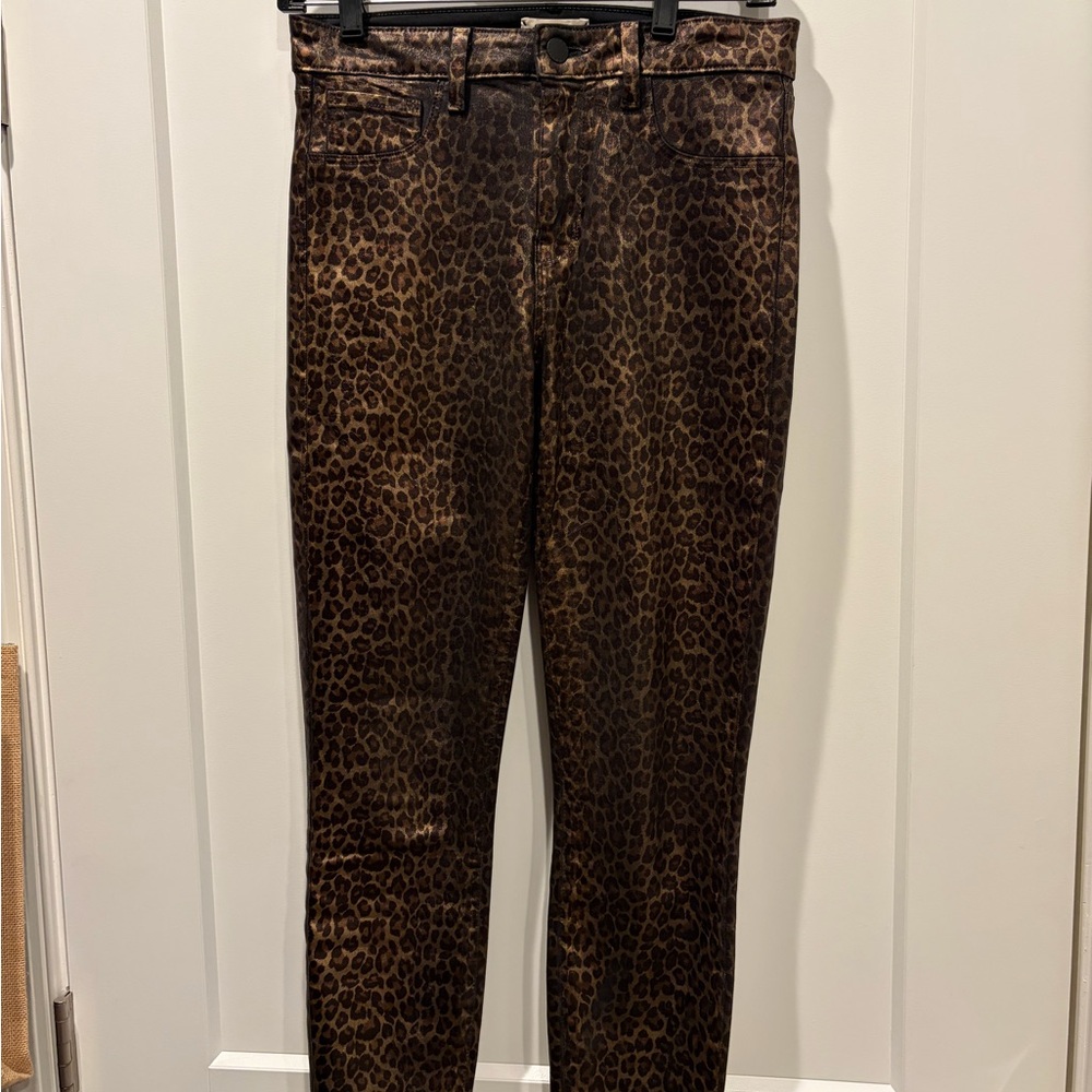 Leopard Print Women’s Designer L’Agence Coated Jeans